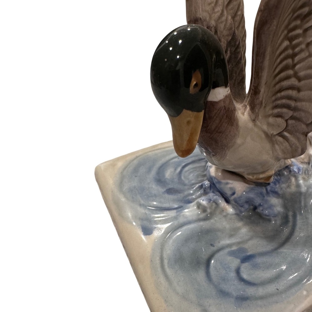 Vintage Otagiri Mallard Duck Ceramic Bookend Japan Hand Painted Wildlife Decor - Picture 10 of 10